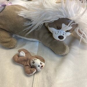 Puppy Surprise Plush Mama Dog Beige Tan with 1 Baby 8800 Vintage 1991 Hasbro